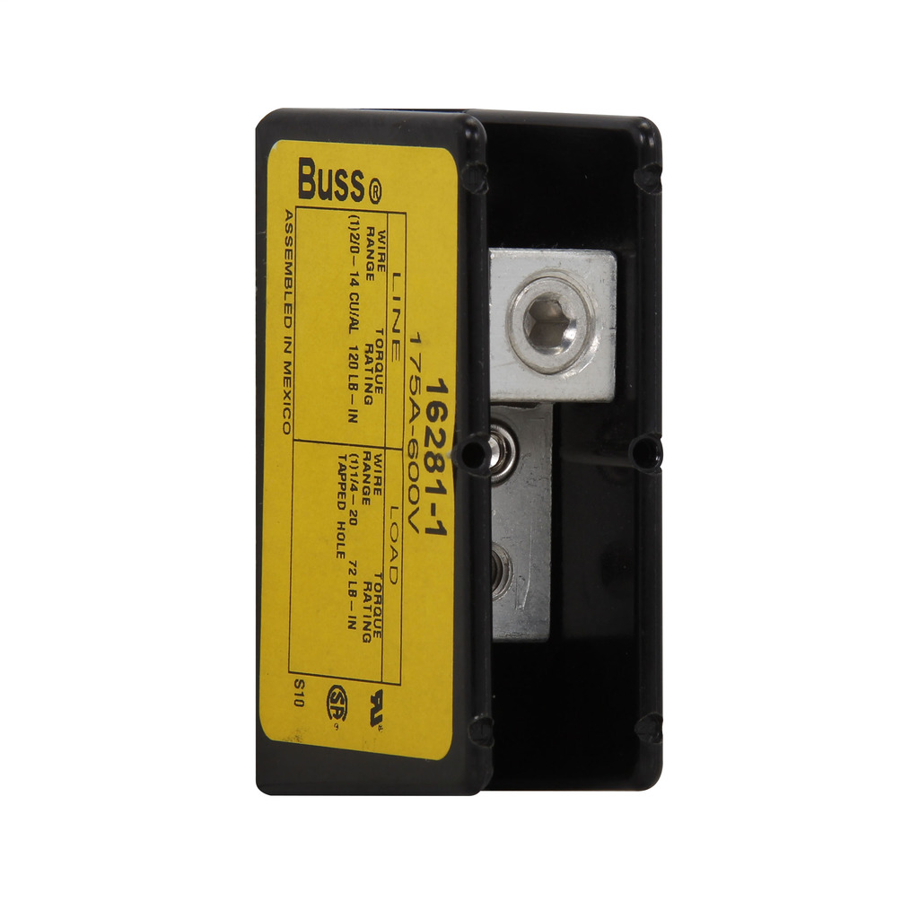 16281-1 Power Terminal Block, 600 V AC/DC, 175 A, 1 Pole, 14 to 2/0 AWG Cu/Al Line Wire, Thermoplastic