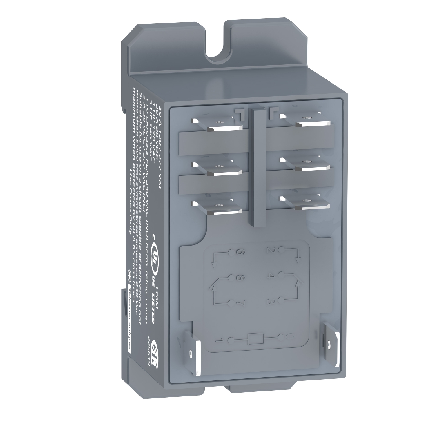power relay, Harmony electromechanical relays, DIN rail or panel mount relay, 30A, 2CO, 24V DC