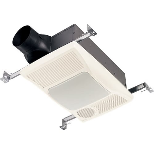 Broan 100 CFM Heater/Ventilation Fan/Light, 1500W Heater, 100W Incandescent Light, 2.0 Sones