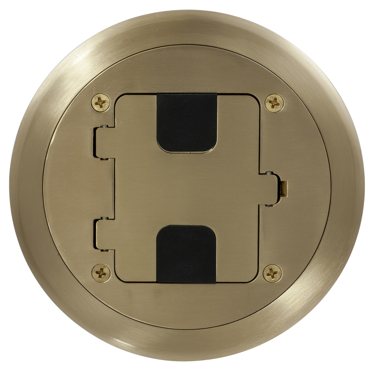 RF406BP Standard Factory Pre-Assembled Flange/Hinged Door Cover Floor Box, PVC, 1 Gangs, 1 Outlets