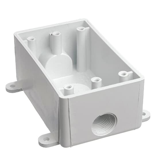 E381DW-CAR Carlon Weatherproof T-Box, PVC, 16.5 cu-in Capacity, 1 Gangs, 4.56 in L x 2.8 in W x 2 in D