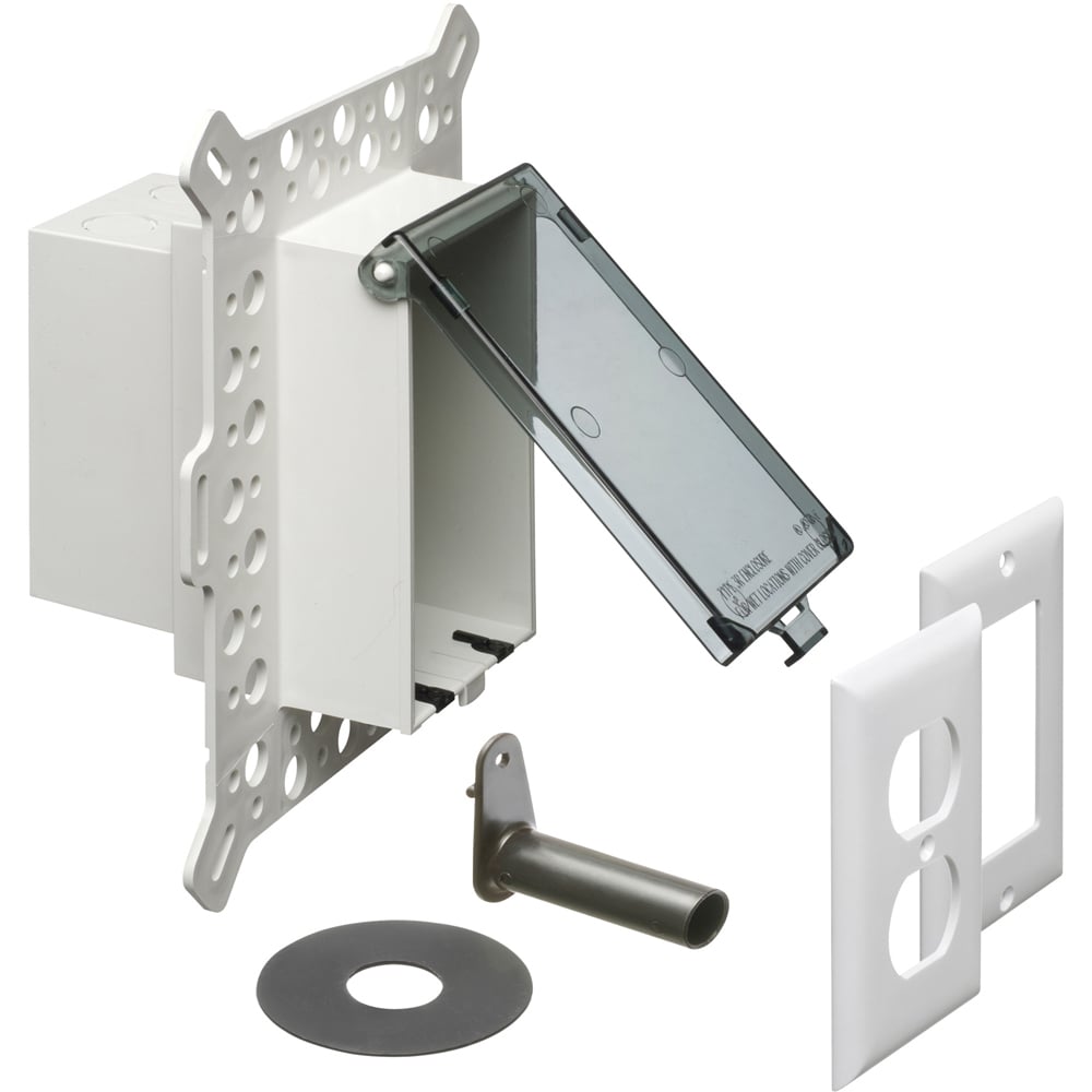 DBVM1C InBox Low Profile Vertical Recessed Weatherproof Box, Plastic, 22 cu-in Capacity, 1 Gangs, 1 Outlets