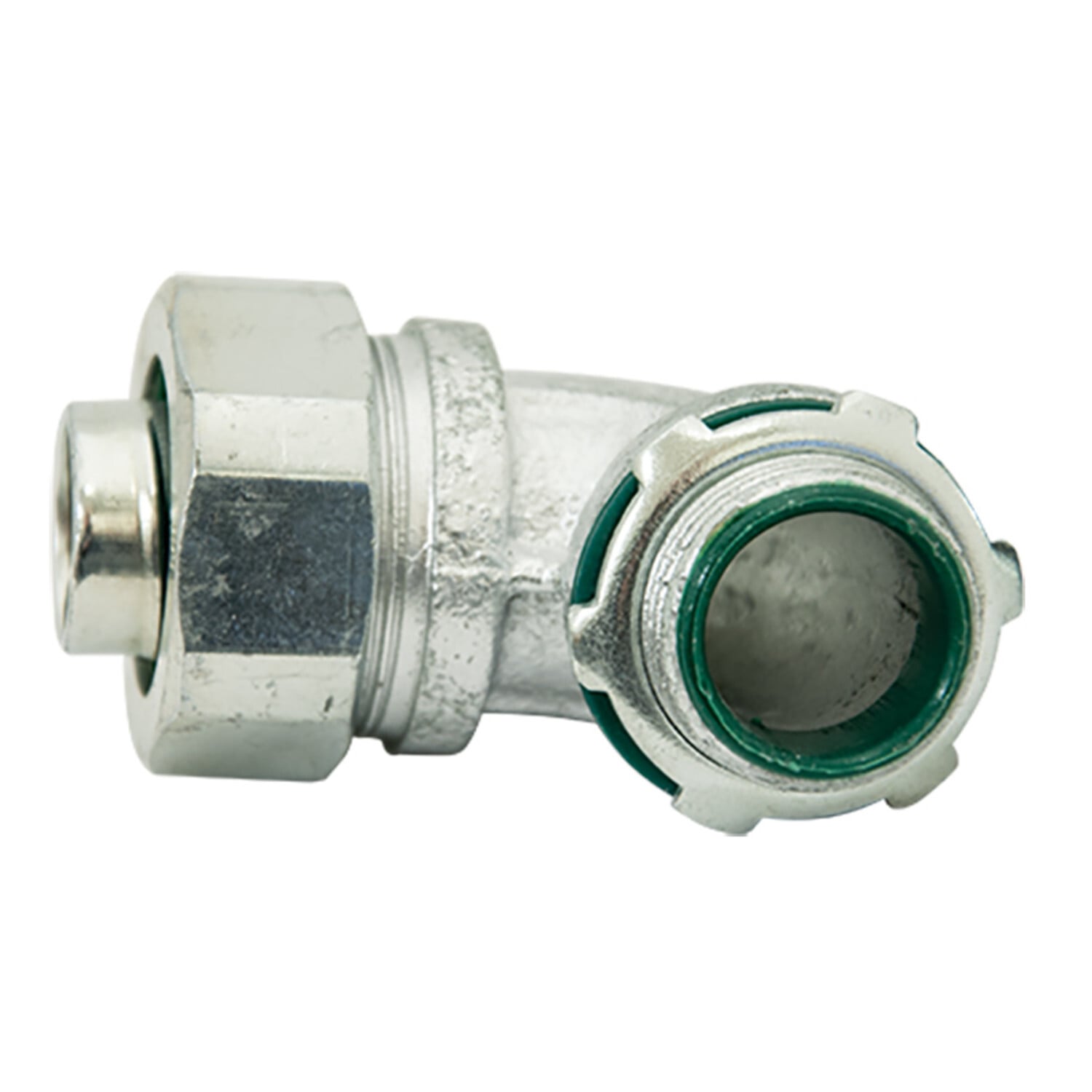 LTQ10090-ICKON Screw-On Liquid Tight Connector With Insulated Throat, 1 in Trade, 90 deg, Malleable Iron, Zinc Plated