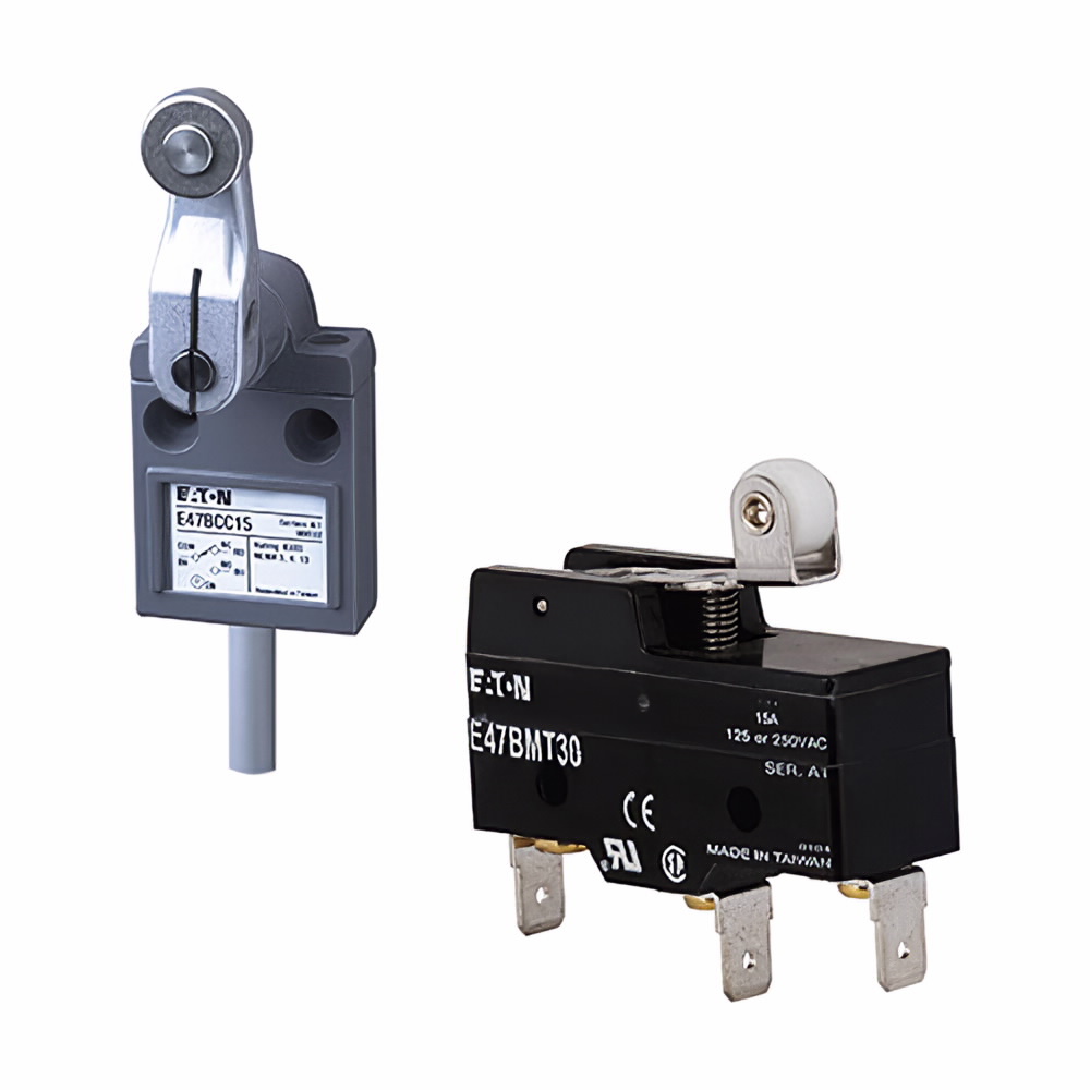 E49M11CP2 Compact Metal Full Size Limit Switch, 600 V AC/24 V DC, 1.5/10 A, Top Push Roller Actuator, 1NO-1NC Contact, 1 Poles