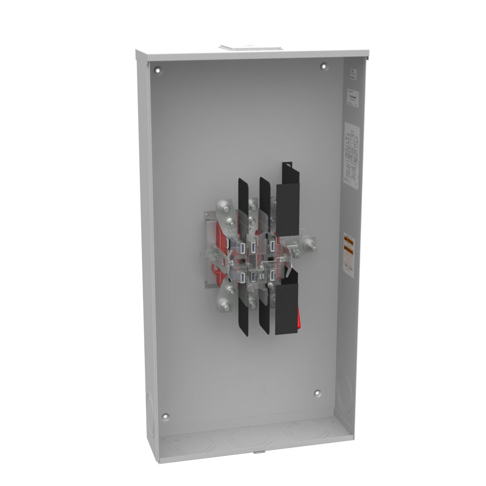 U3566-X-HSP Single Position Meter Socket, 320 Amp, 3 Phase, Ringless, Lever, 7 Term, OH, UG, 600V, Stainless Steel Hasp