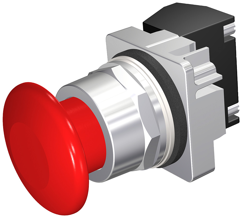 52PP2W2A Command 52 Non-Illuminated Pushbutton, 30 mm, 1NO-1NC Contact, Red