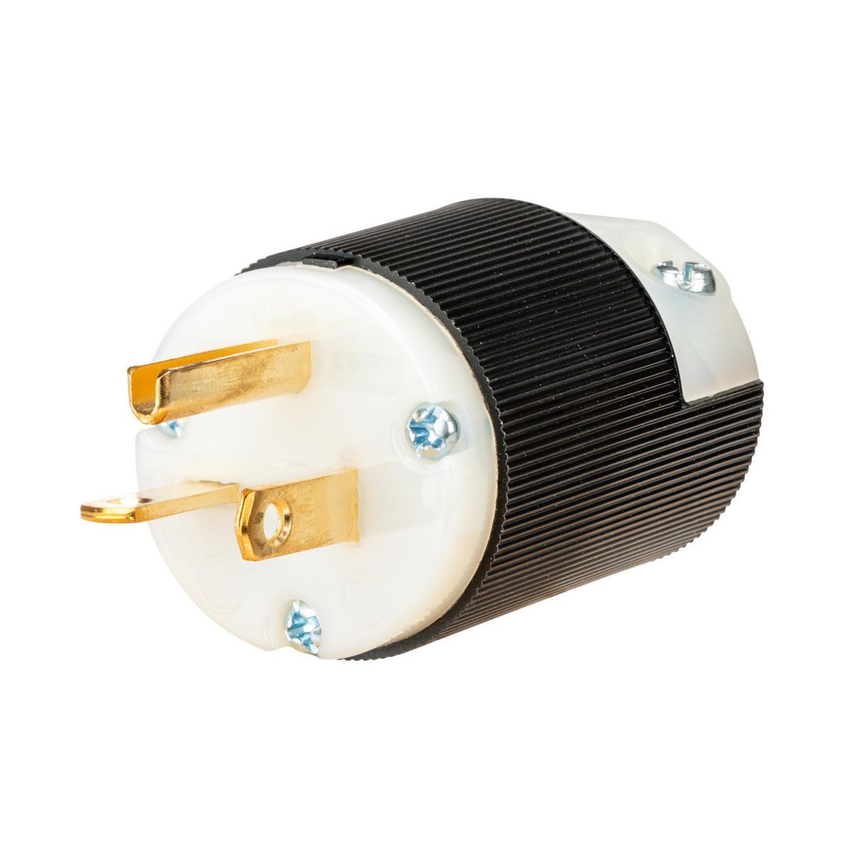 HBL5366CST 1-Phase Grounding Standard Straight Blade Plug, 125 V, 20 A, 2 Poles, 3 Wires, Black/White
