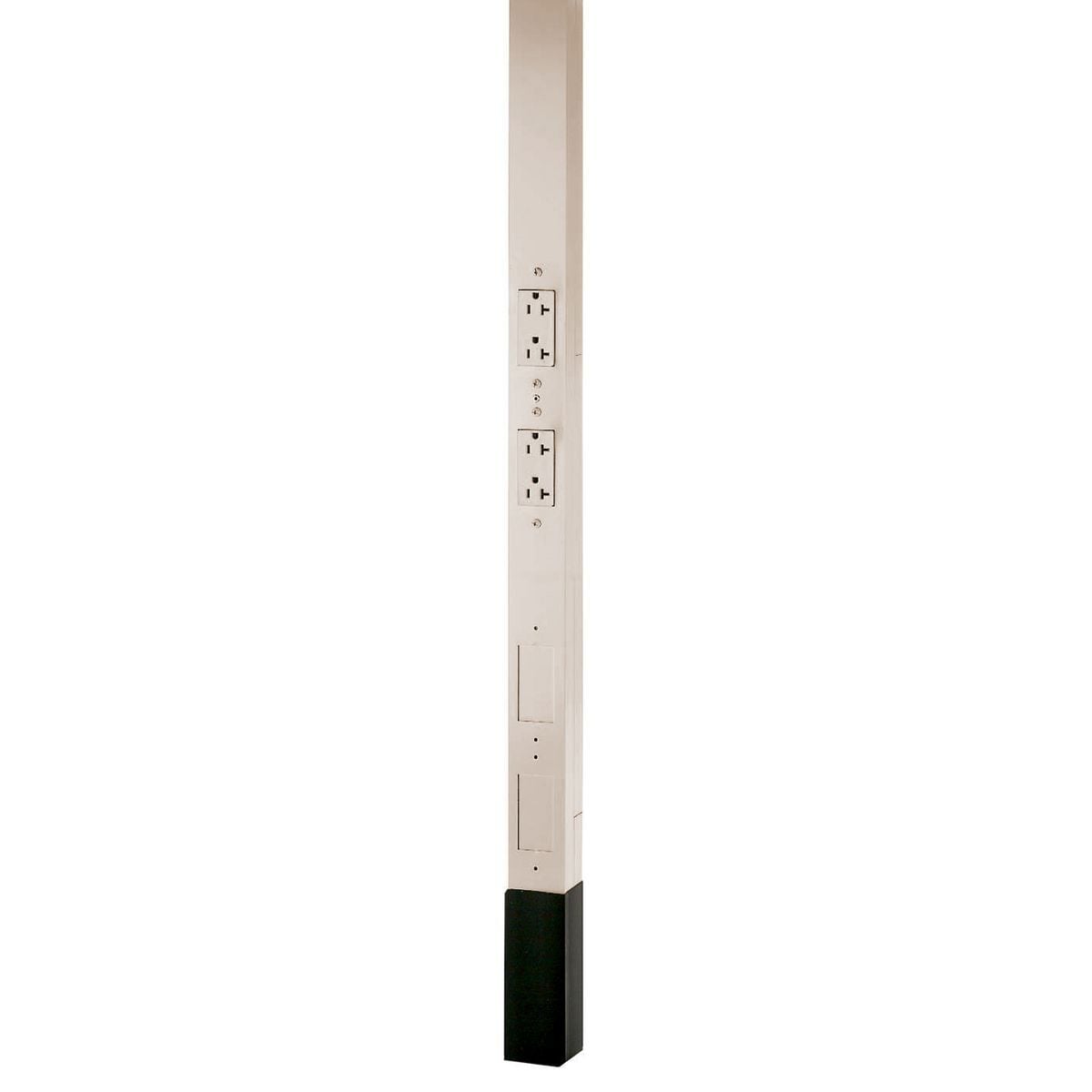 HBLPP15OW 19-Strands Pre-Wired Service Pole, (2) Receptacles, (2) Knockouts Capacity, 3 Outlets, 15 ft 2 in L x 2.13 in W, Aluminum