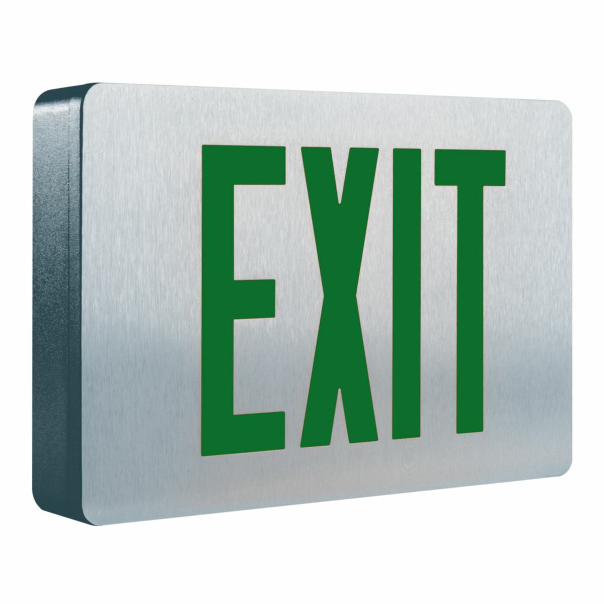 CX72SD Sure-Lites CX7 Dual Voltage Double Face Exit Sign, LED Lamp, 120/277 V AC, Brushed Aluminum Housing, EXIT Legend