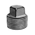 Square Head Close-Up Plug; 4 Inch, NPT, Malleable Iron, Zinc Electroplated