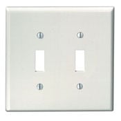 80509-T Midway Size Traditional Wall Plate, 2 Gangs, 4.94 in W x 4.875 in H, Thermoset, Light Almond
