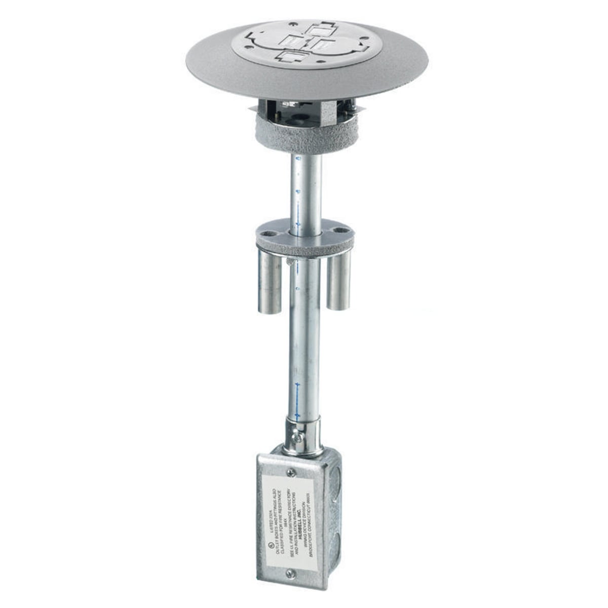 PT2X2IGGY 2X2 Fire-Rated Flush Isolated Ground Standard Poke-Through Complete Unit, 3 in Hole, 7 in Dia x 0.58 in THK Cover, Composite