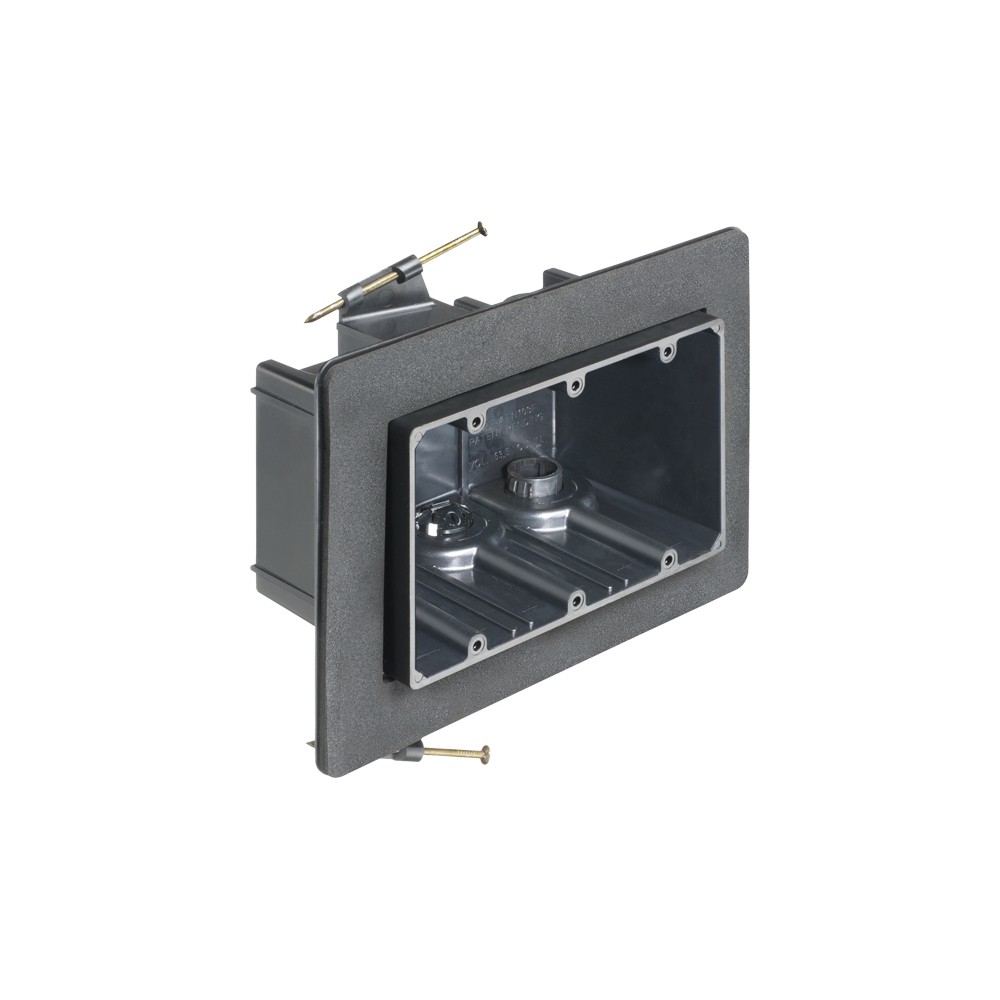 FN103F One-Box Non-Conductive Versatile Vapor Box, Plastic, 59 cu-in Capacity, 3 Gangs, 7.664 in H x 8.124 in W x 2.982 in D