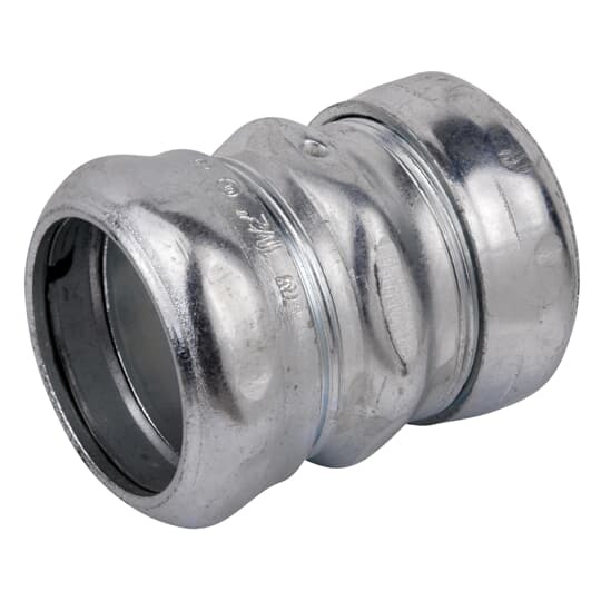 TK115A Steel City Compression Coupling, 1-1/2 in, For Use With EMT Conduit, Steel, Zinc Plated
