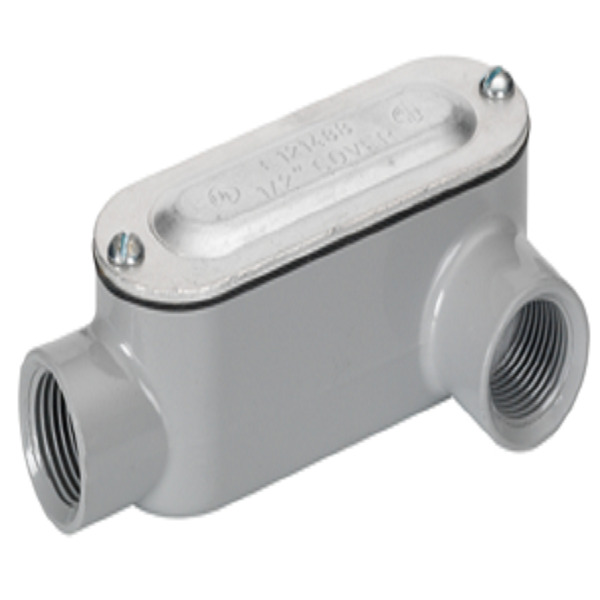 LL-48CG Bridgeport 5 Series Type LL Conduit Body With Cover and Gasket, 3 in Hub, Form 85 Form, 179.8 cu-in Capacity, Aluminum, Enamel Painted