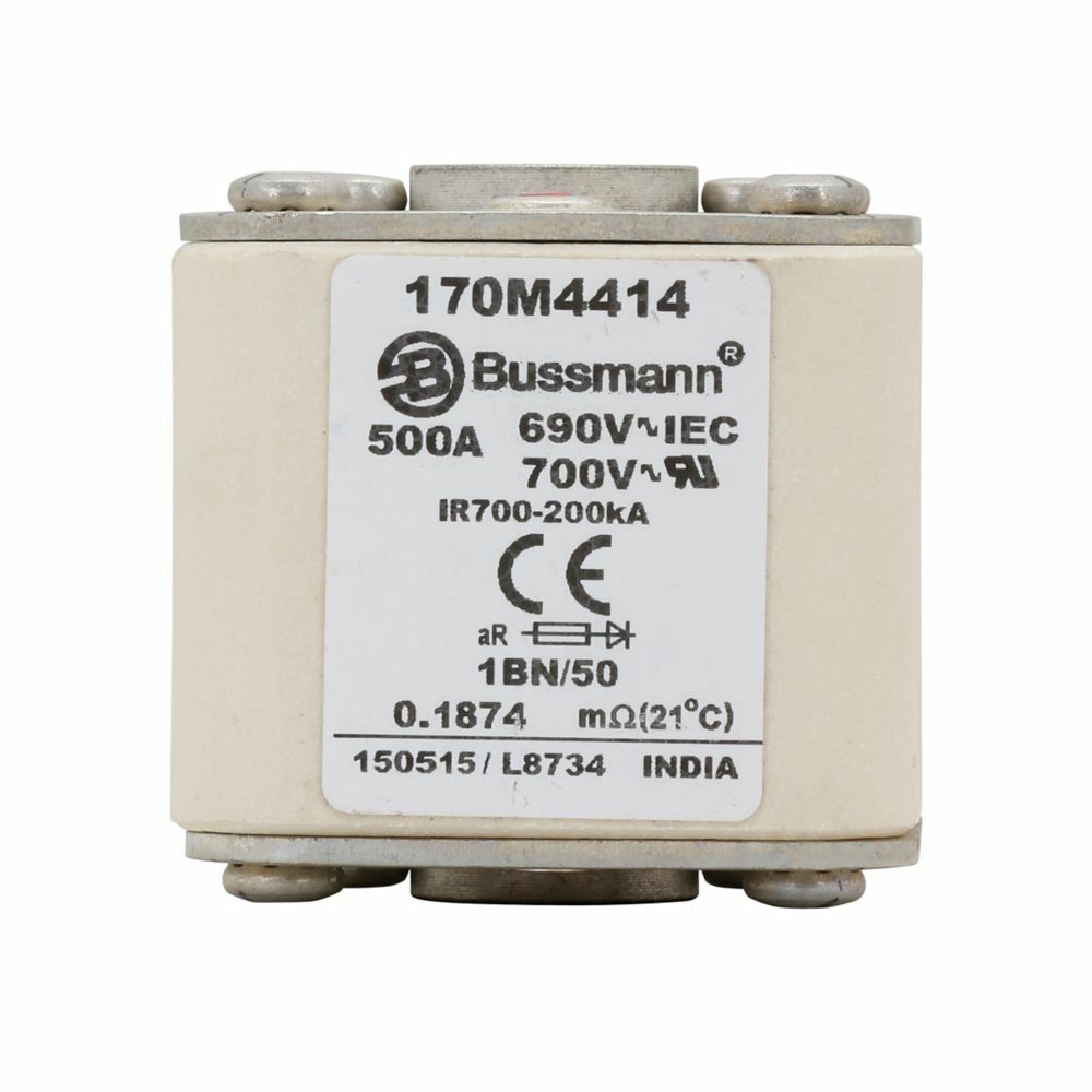 170M4414 Semi-Conductor High Speed Fuse, 500 A, 690 V, 200 kA Interrupt, Class: aR, Square Body