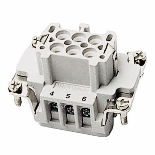 FS106B Pos-E-Kon B Series Standard Terminal Insert, 6 Positions, 20 to 14 AWG Wire, Female Screw Connection, Glass Filled Thermoplastic