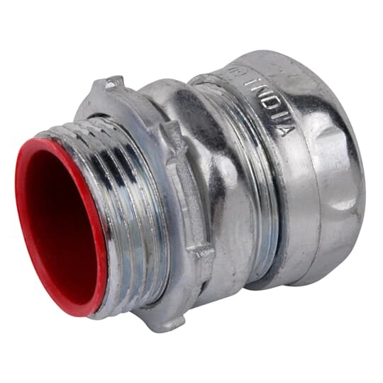 TC713A Steel City Insulated Compression Connector, 1 in Trade, For Use With EMT Conduit, Steel, Zinc Plated