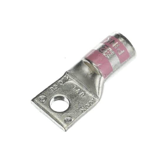 54152-TB Color-Keyed 54100 1-Hole Non-Insulated Compression Lug With Peep Hole, 1/0 AWG Copper Conductor, Die Code: 42, 1/4 in Stud, Copper
