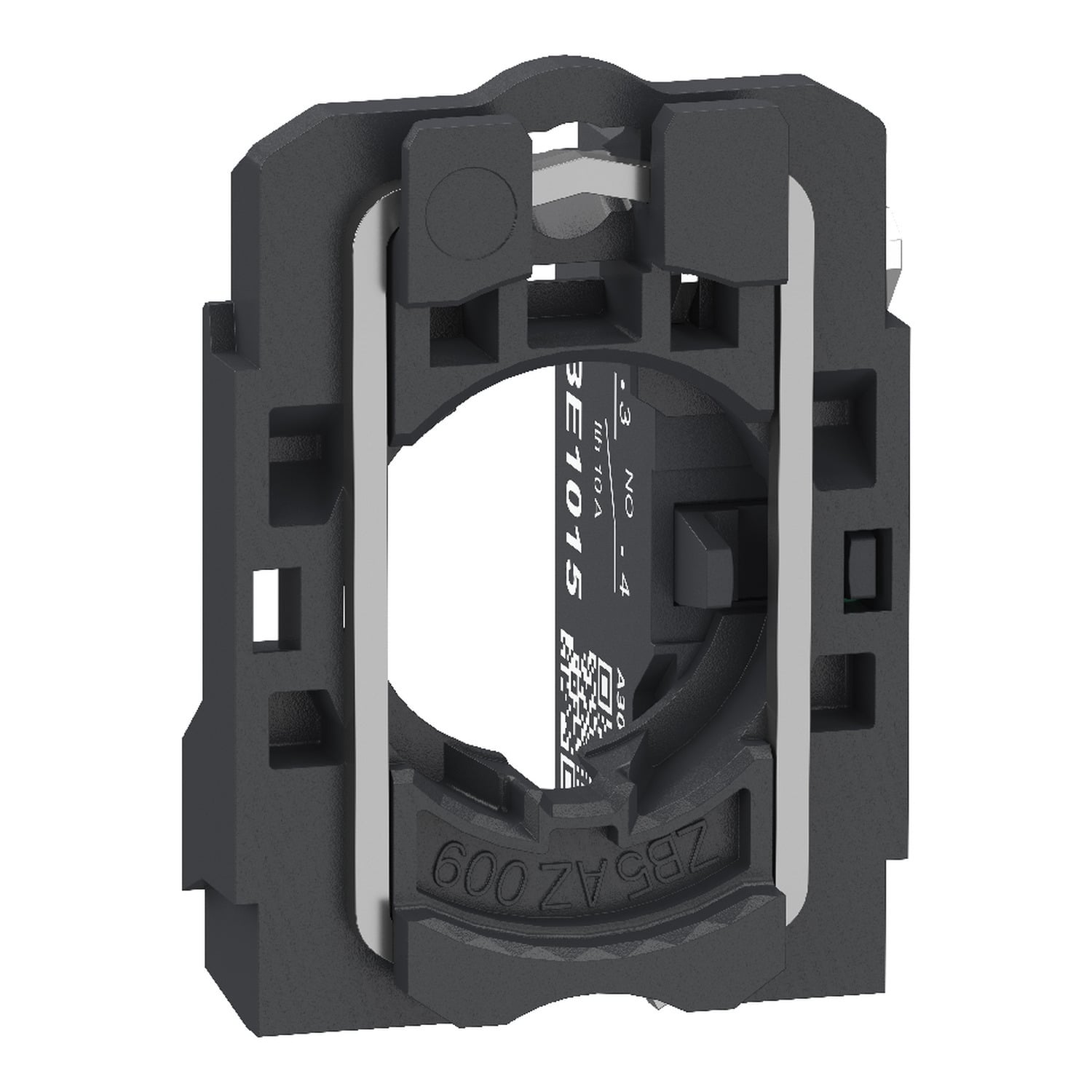 ZB5AZ1015 Harmony Contact Assembly With Body/Fixing Collar, 22 mm, 1NO Contact, 10 A at 600 V AC Contact, Silver Alloy Contact