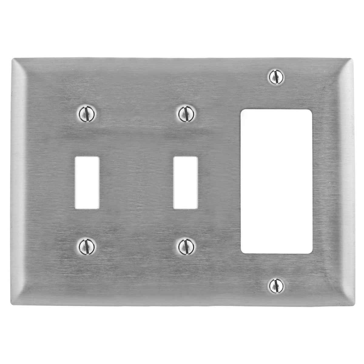 SS226 Standard Combination Wall Plate, 3 Gangs, 302/304 Stainless Steel