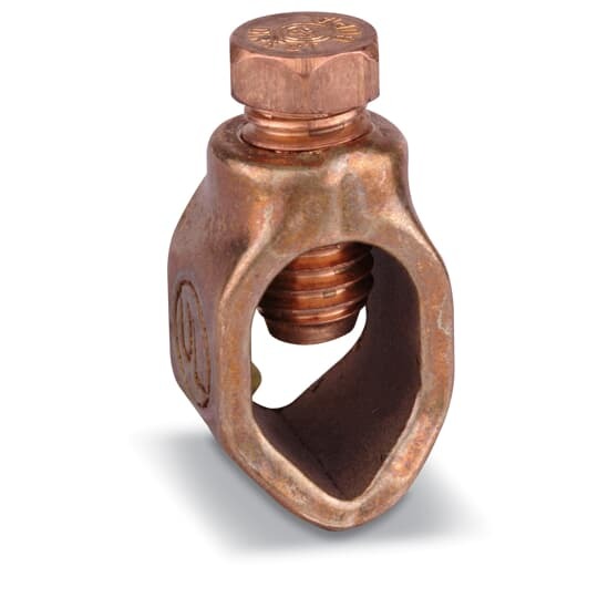 JAB34C Blackburn EZ-Ground Type JAB Non-Insulated Grounding Rod Clamp, 3/4 in, 5/8 in Rod, 8 to 3/0 AWG Conductor, Copper