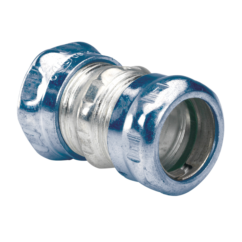 262-SRT Bridgeport Compression Coupling, 1 in, For Use With EMT Conduit, Steel, Zinc Plated
