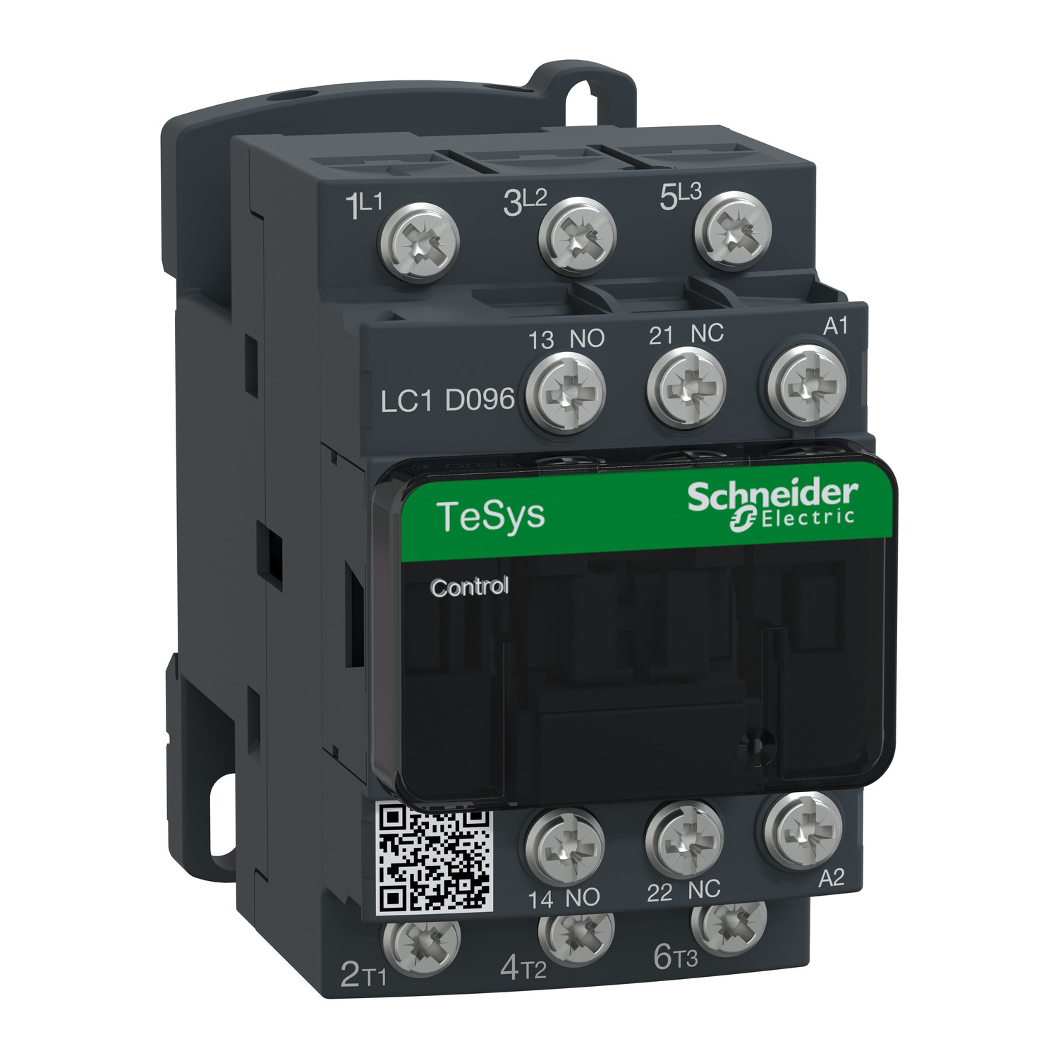 LC1D096F7 TeSys D LC1D D-Line IEC Contactor With Protective Cover, 110 VAC V Coil, 25 A, 3NO Contact, 3 Poles