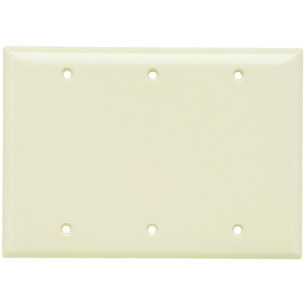 SP33LA 3-Gang Thermoset Wall Plate, Blank, Box Mounted, Light Almond