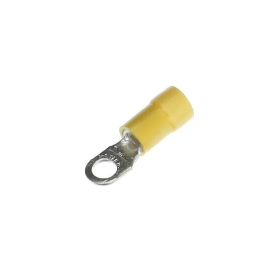 RC367-250 Sta-Kon RC Series Expanded Insulated Ring Terminal, 12 to 10 AWG Conductor, 1.06 in L, Brazed Seam Barrel, Copper, Yellow