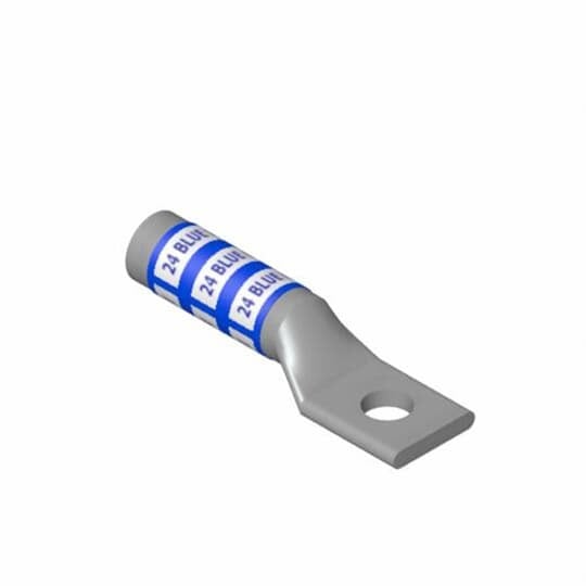 54918BE Color-Keyed 54900 1-Hole Non-Insulated Compression Lug, 500 kcmil Stranded Copper Conductor, Die Code: 87, 1/2 in Stud, Copper