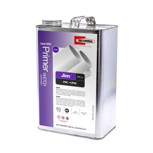 55920 Jim PR-1L Hi-Etch Low VOC Primer, For Use With PVC and CPVC Pipe, Tubing and Socket Type Fittings, Purple, 1 gal Container