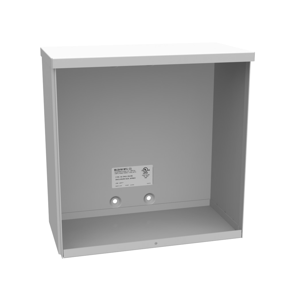 12x6x12 Screw Cover Type 3R UL Listed Steel No Knockouts ANSI 61 Gray Quad D Knockout for Lock Emboss Mounting Holes in Back