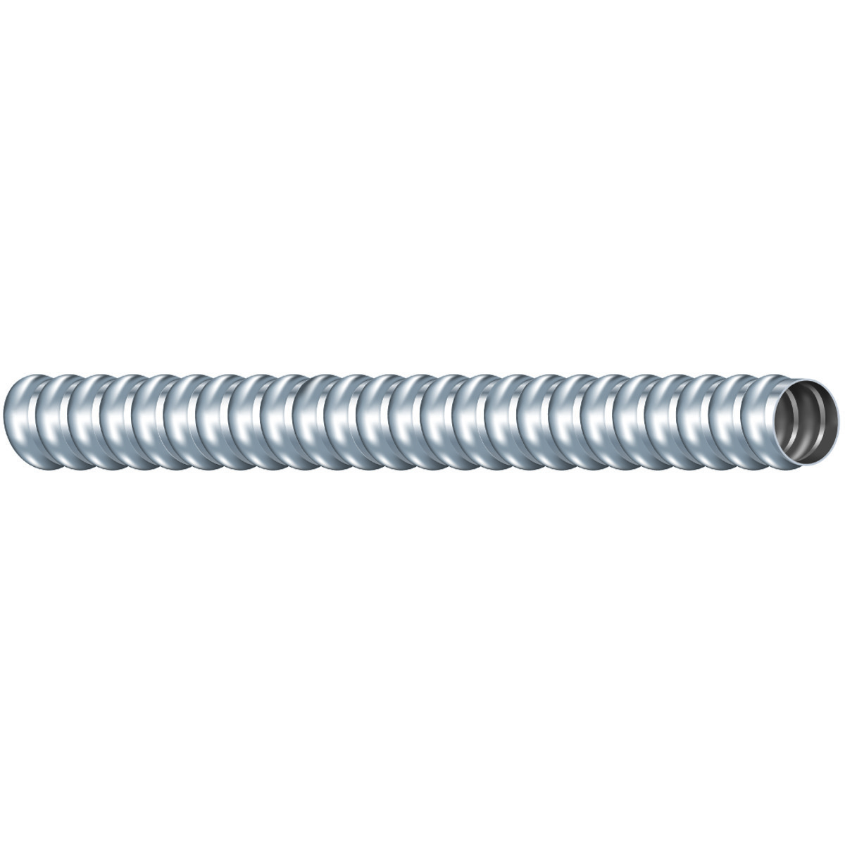 55106001 Alflex Type RWA Flexible Metal Conduit, 2-1/2 in Trade, 2-1/2 in ID x 2960 mil OD, 25 ft L, Aluminum