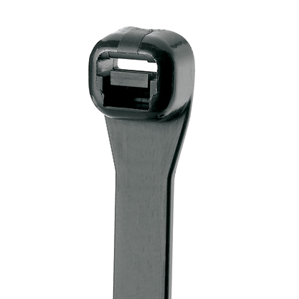 SG200S-C0 Super-Grip SG Series Weather-Resistant Standard Cross Section Cable Tie, 8.3 in L x 0.225 in W x 0.046 in THK, Nylon 6.6, Black