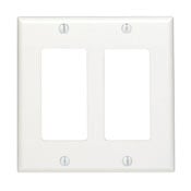 80409-NT Decora Standard Size Wall Plate, 2 Gangs, 4.56 in W x 4.5 in H, Thermoplastic, Light Almond