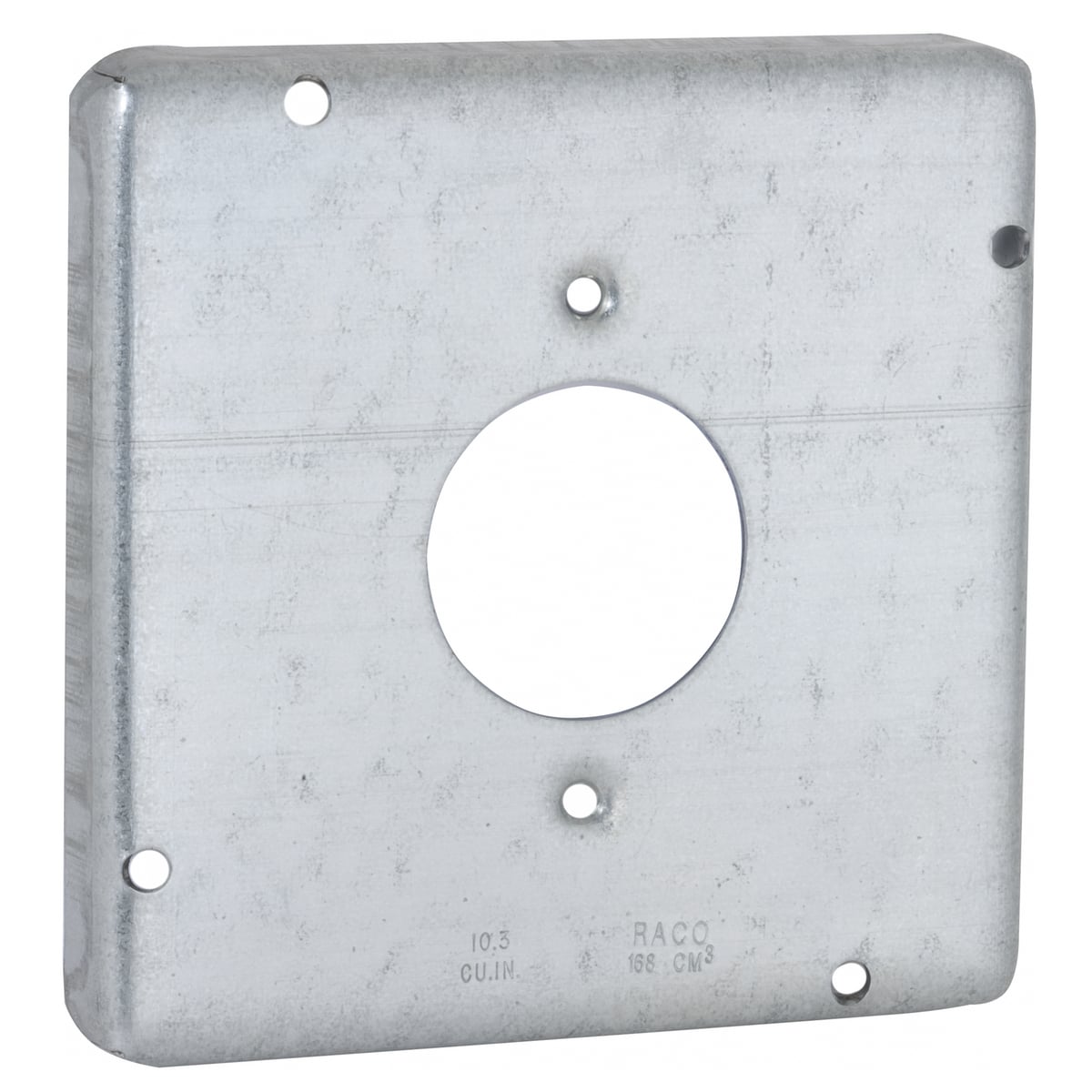 887 Machined Standard Exposed Work Cover, 4.69 in L x 4.69 in W, Receptacle Cover, Drawn Steel