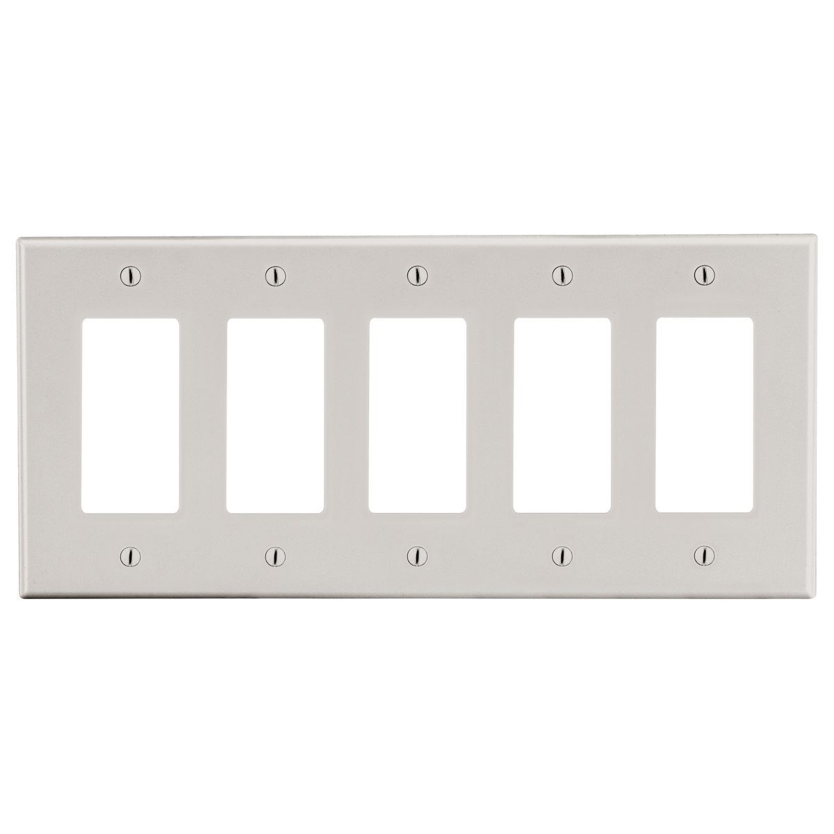P265LA Standard Wall Plate, 5 Gangs, 10.12 in W x 4.63 in H, Polycarbonate Thermoplastic, Light Almond
