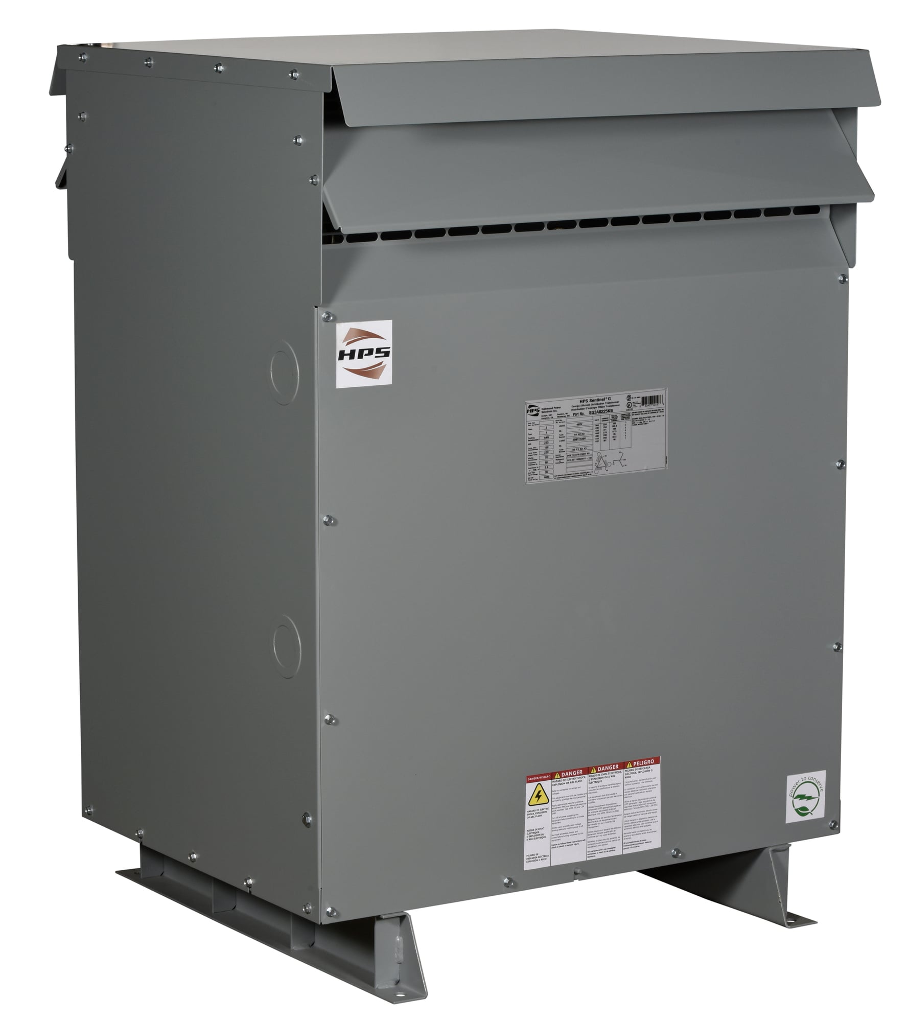 SG3A0500KB0CF Sentinel G Dry Type Enclosed General Purpose Distribution Transformer, 480 Delta V AC Primary, 208Y/120 VAC Secondary, 500 kVA Power Rating, 60 Hz, 3 Phase