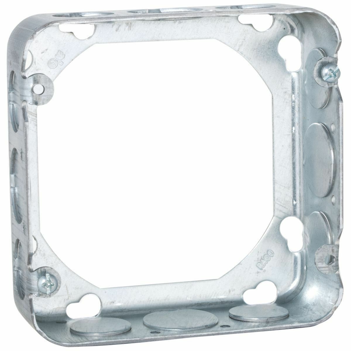 250 Square Box Extension Ring, 4-11/16 in L x 4-11/16 in W x 1-1/2 in D, Steel