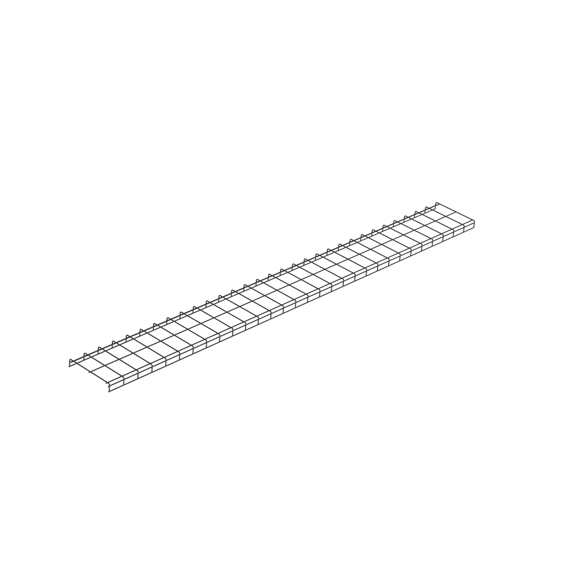 WG12BL10 Wyr-Grid Pathway Cable Tray, 118-7/20 in L x 12 in W, Steel