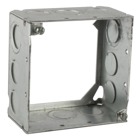 Square Box Extension Ring, 30.3 Cubic Inches, 4 Inch Square x 2-1/8 Inch Deep, 1/2 Inch and 3/4 Inch Knockouts, Pre-Galvanized Steel