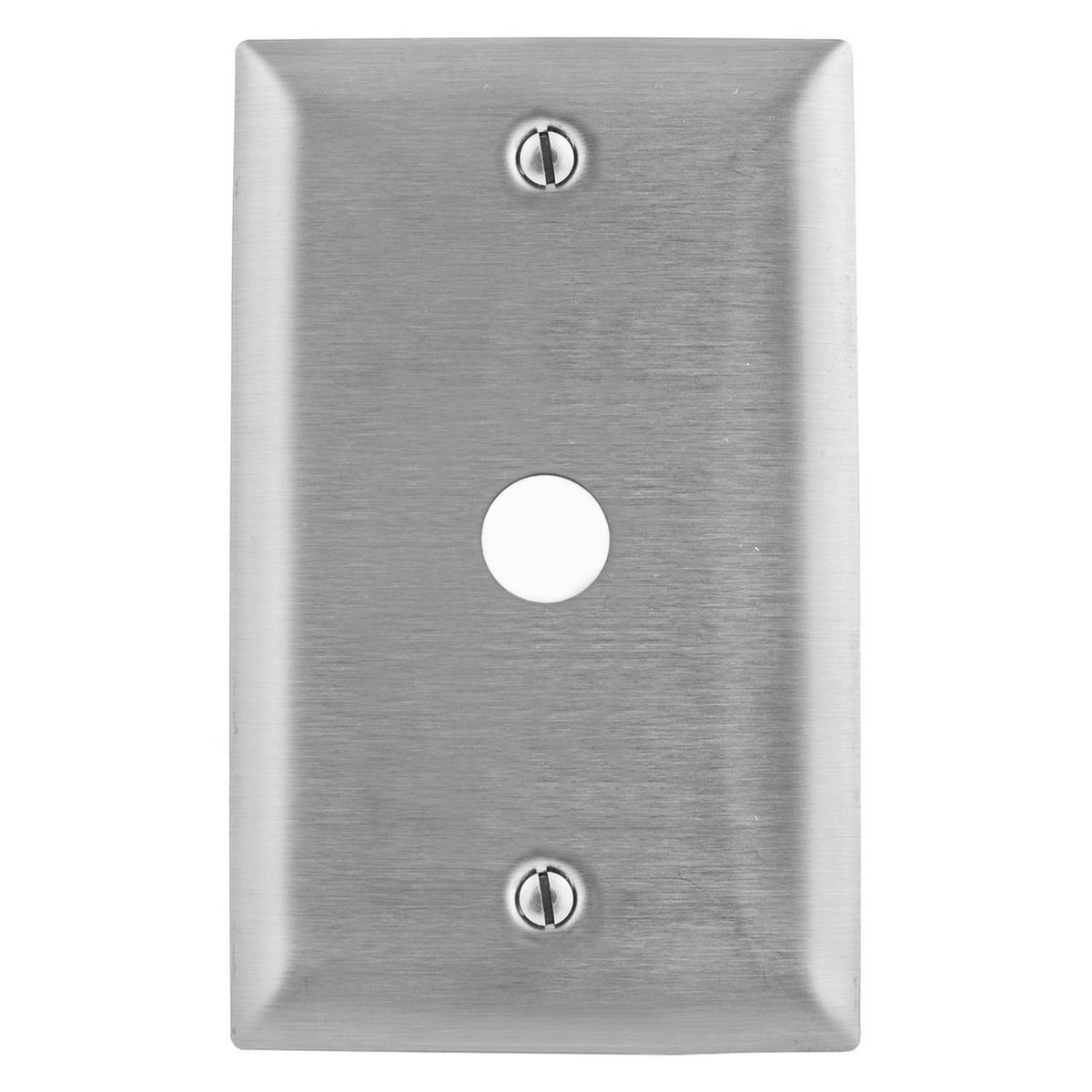 SSJ11 Stamped Jumbo Telephone/Coaxial Wallplate, 1 Gangs, 5-1/4 in L x 3-1/2 in W, 302/304 Stainless Steel, Box Mounting