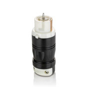 CS6364C Fluted Body Grounding Locking Connector, 125/250 V AC, 50 A, 3 Poles, 4 Wires, Black/White