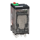 Power relay, SE Relays, 4PDT, 6A, 240 VAC, cover with locking push button and LED