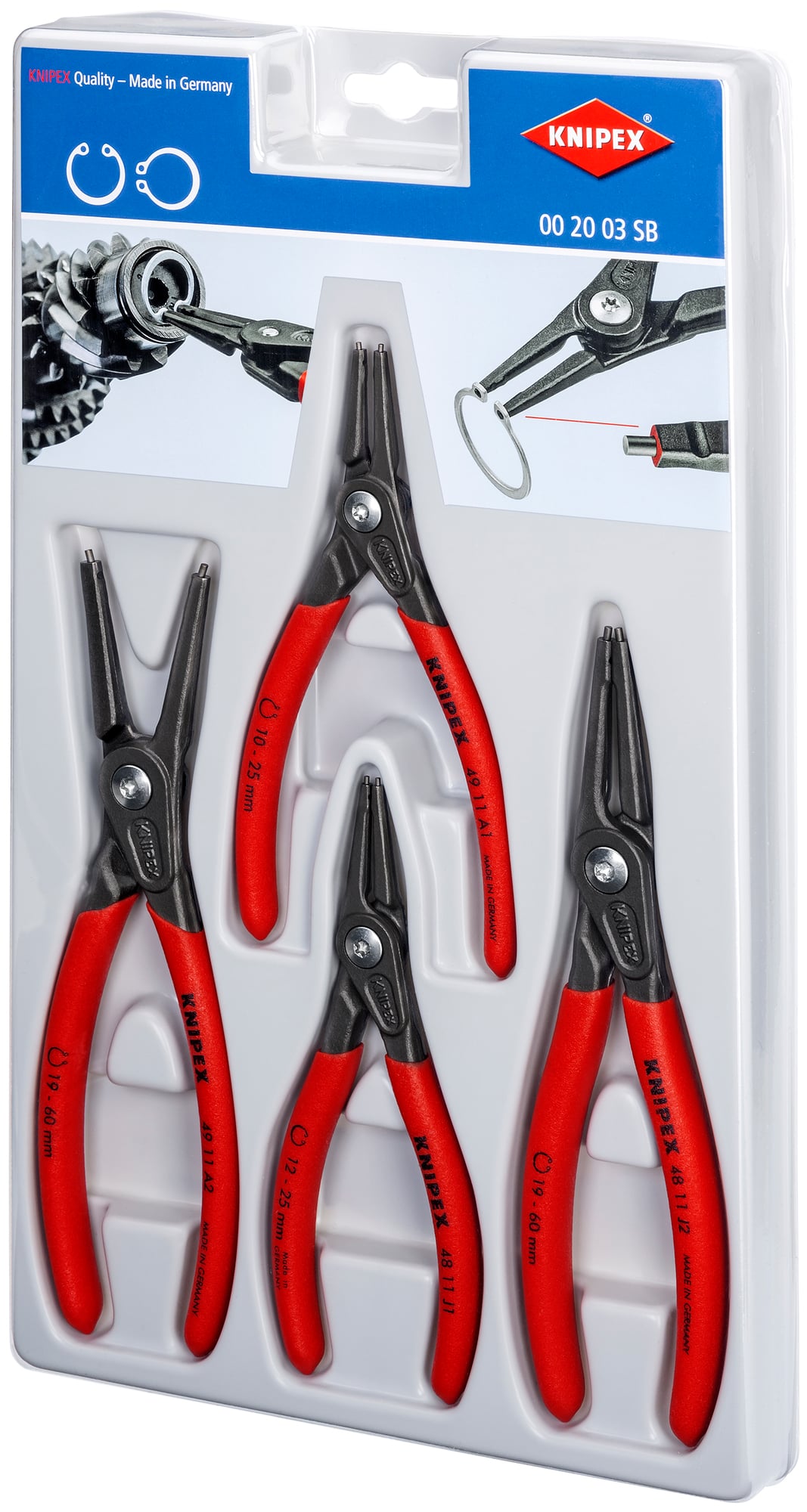 4 Pc Precision Snap Ring Pliers Set, Non-slip plastic