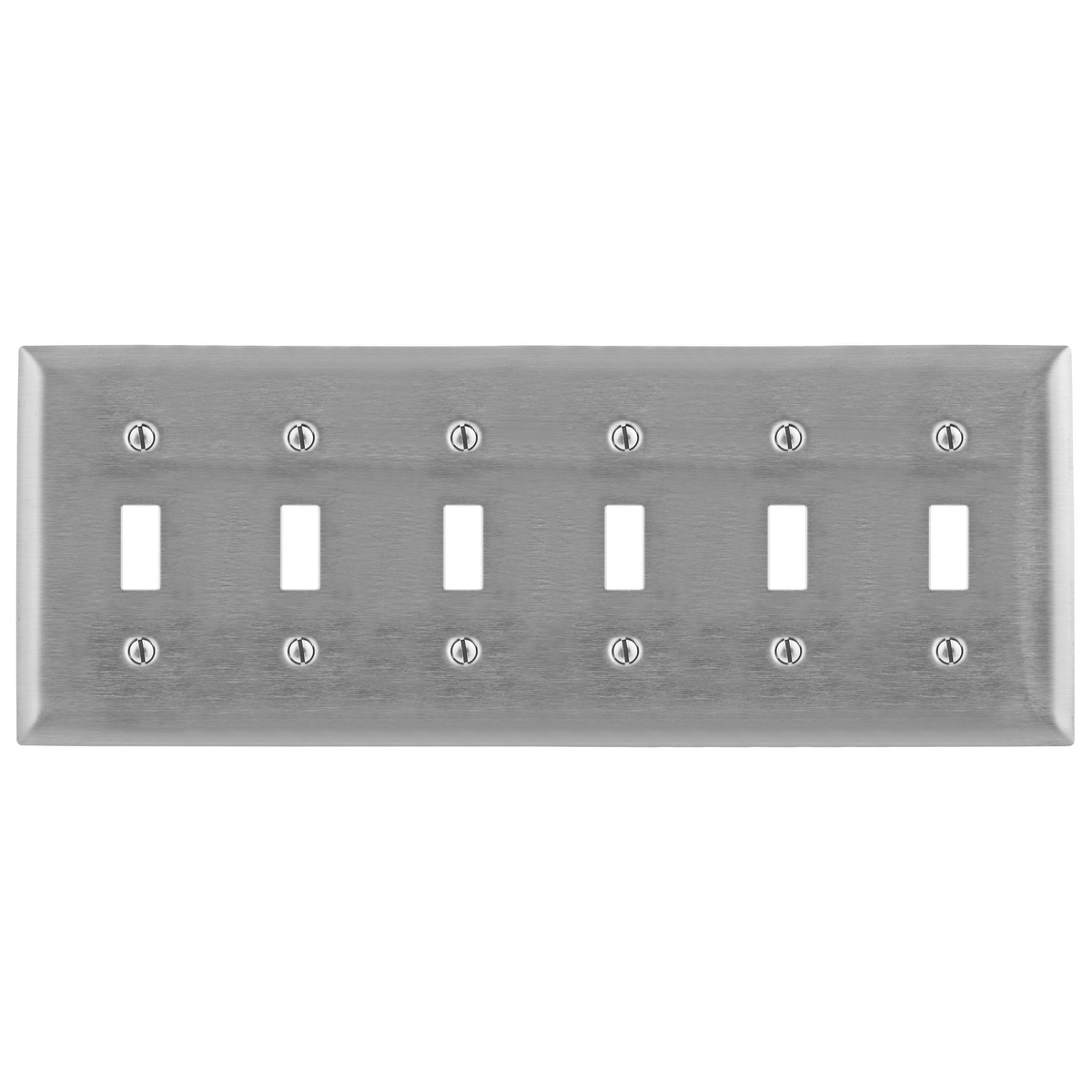 SS6 Standard Wall Plate, 6 Gangs, 302/304 Stainless Steel