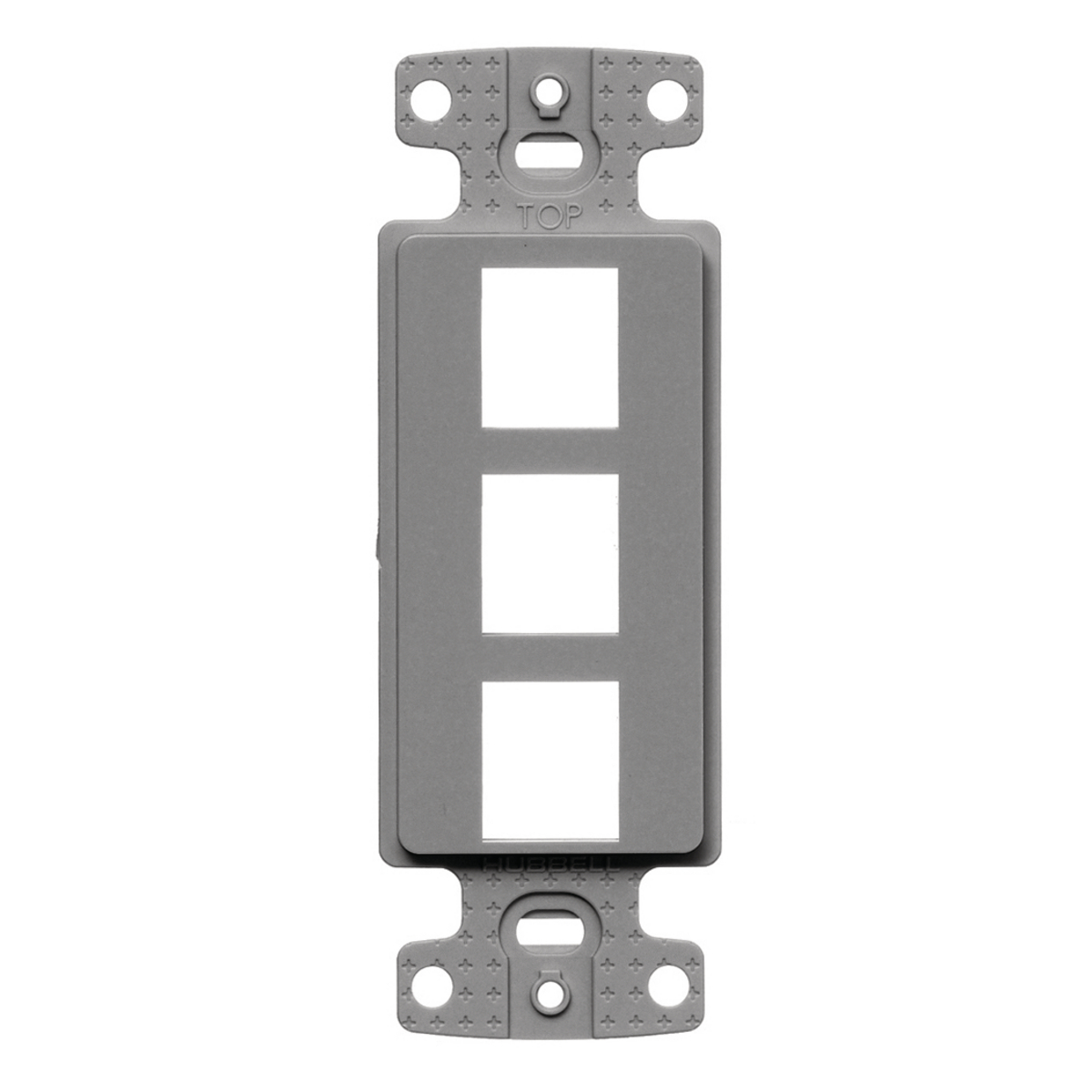 NS613GY Standard Unloaded Decorator Keystone Frame, 1 Gangs, 3 Ports, High-Impact Thermoplastic, Gray