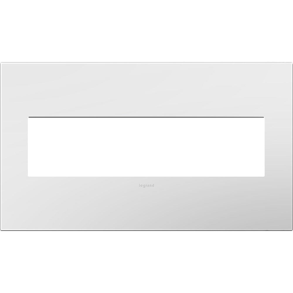 AWP4GWH4 Adorne Designer Wall Plate, 4 Gangs, 8.88 in W x 5.13 in H, Plastic, Gloss White