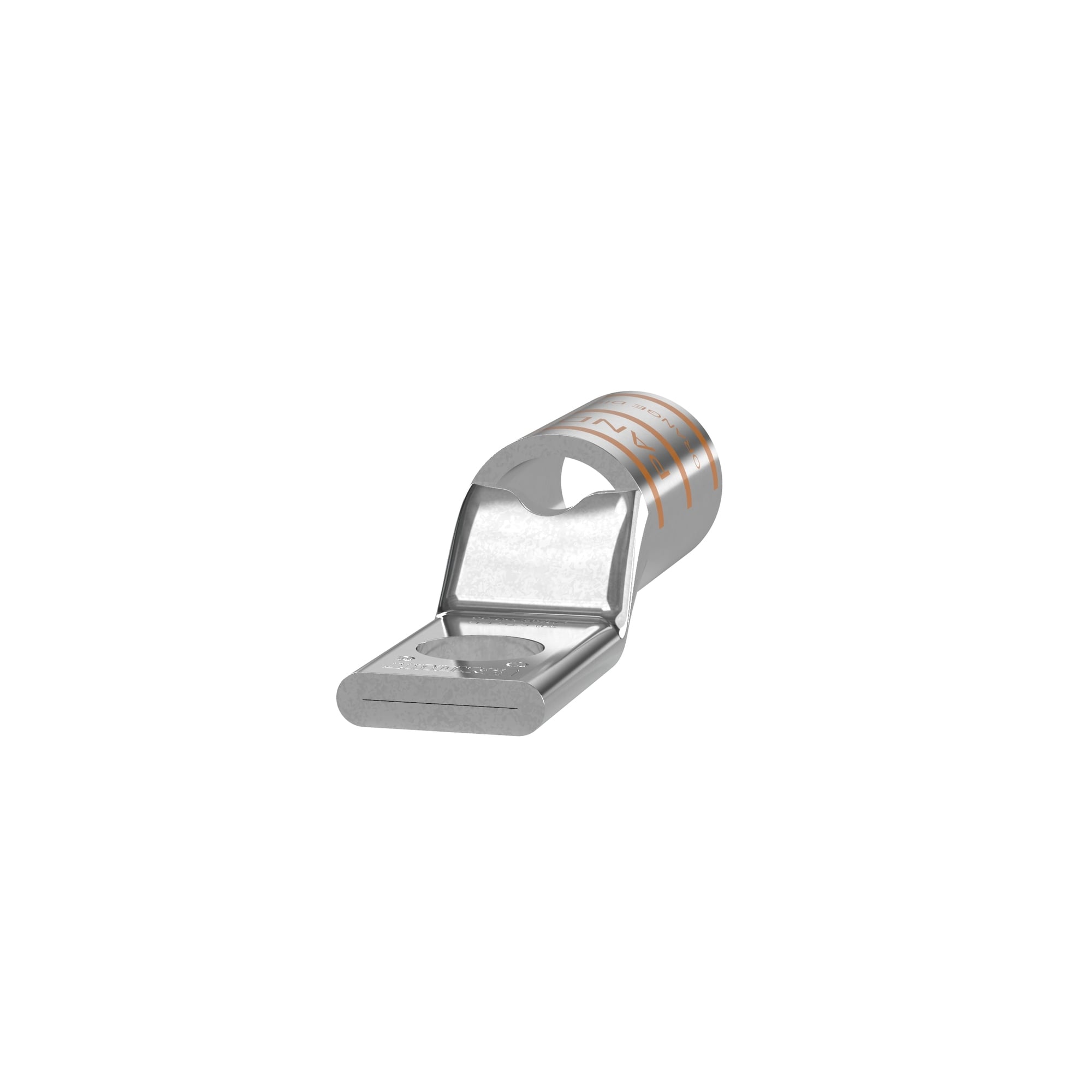 LCAN3/0-56-X Pan-Lug 1-Hole Compression Lug Connector With Inspection Window, 3/0 AWG Stranded Copper Conductor, Die Code: P50, 5/16 in Stud, Tin Plated Copper
